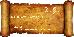 Kluiber Gergely névjegykártya